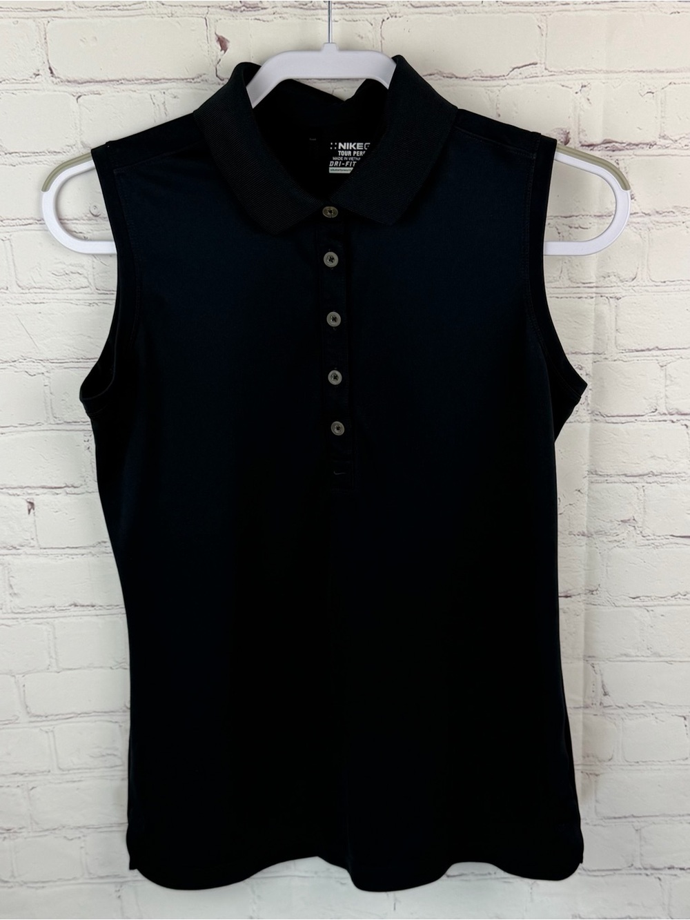 Nike Golf Tour Performance Black Sleeveless Polo dri-fit Medium athleisure